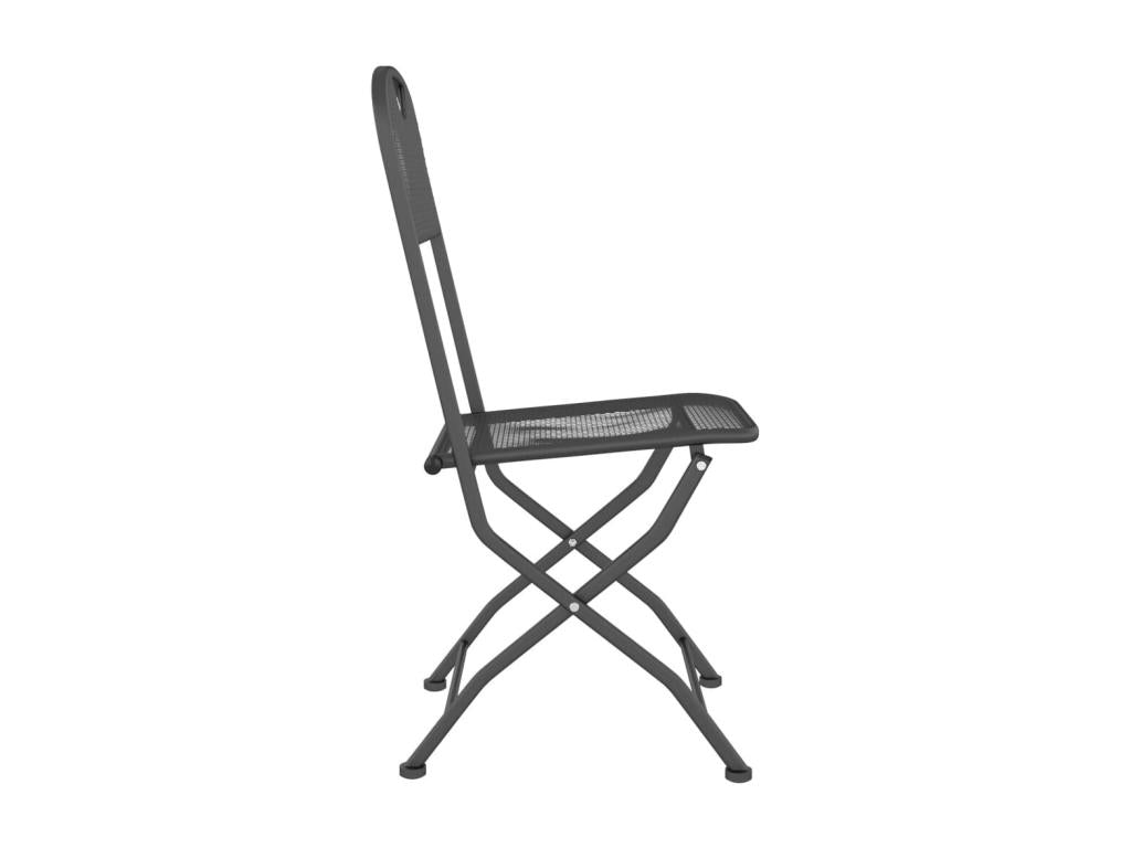 Chaises pliables de jardin 4 pièces Laviecasa métallique Anthracite CDQN01815