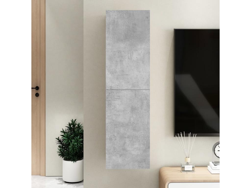 Meuble TV Gris béton 30,5x30x110 cm Aggloméré AEJG88821
