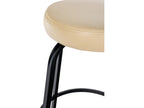 Tabouret de bar - Similicuir / Métal noir mat - Crème - Homzora