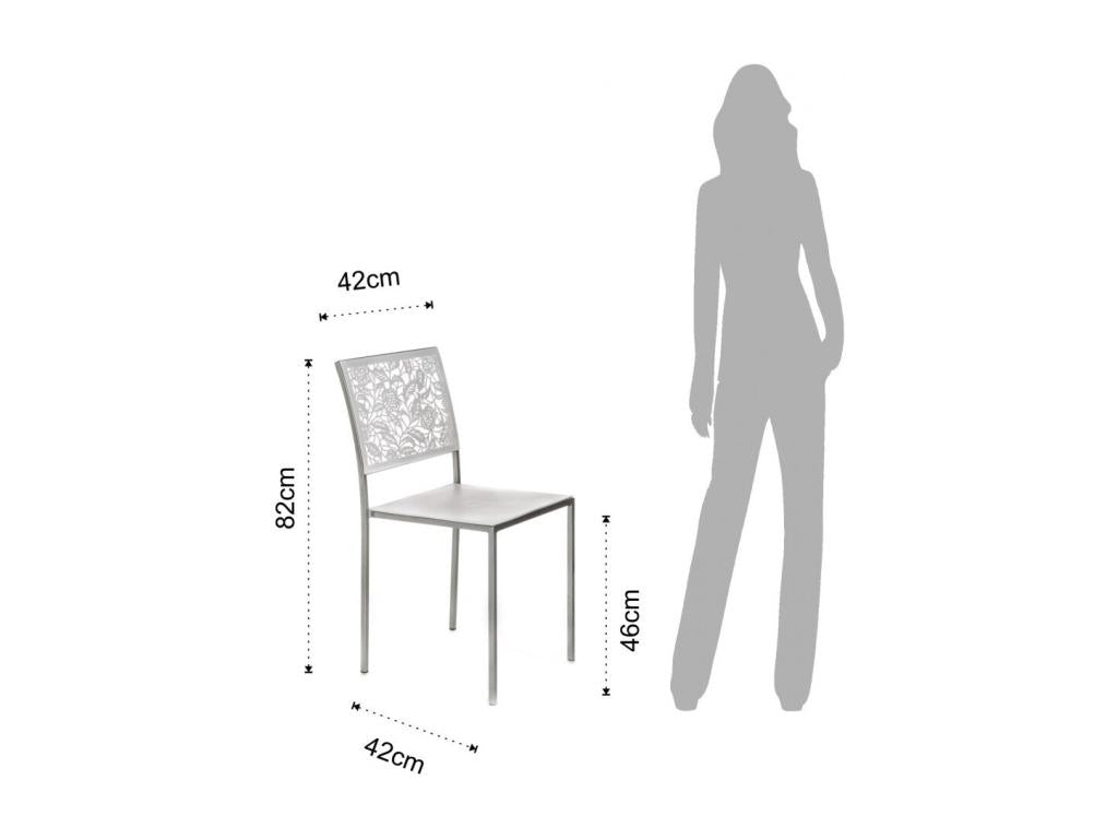 Chaise en ABS blanc et pieds en acier argent Laviecasa - Lot de 4 RWJS49453