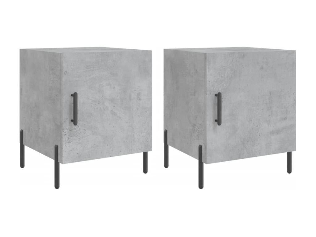 Tables de chevet 2 pcs gris béton 40x40x50 bois d'ingénierie FZSG08787