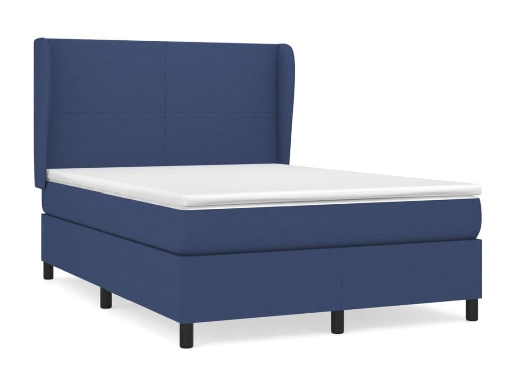 Lit à sommier tapissier avec matelas Bleu 140x190 cm Tissu KCPR28323