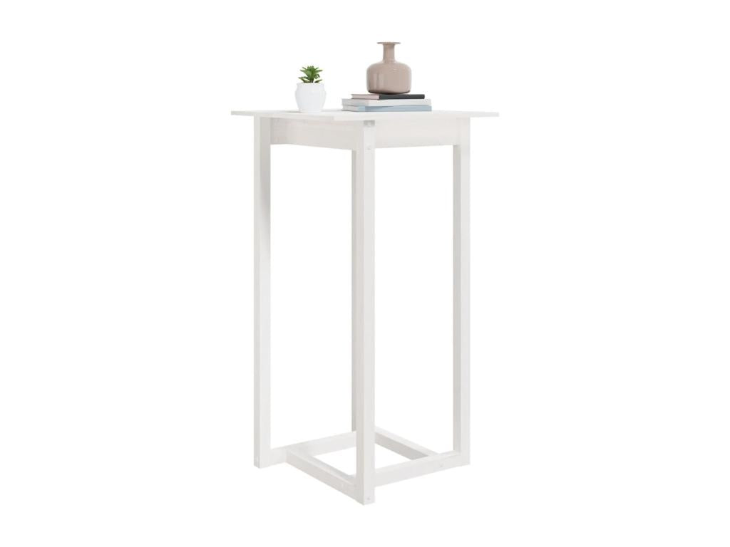 Table de bar Blanc 60x60x110 cm Bois massif de pin