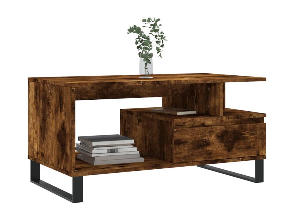 Table basse Chêne fumé 90x49x45 Bois d'ingénierie