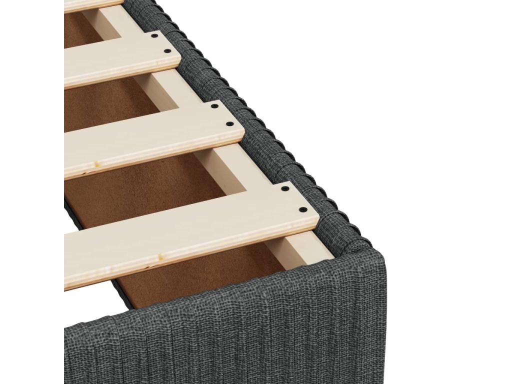 Cadre de lit sans matelas gris foncé 180x200 cm tissu