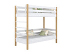 Lit superposé en bois N03 Blanc / Chêne Naturel 100x190 JAPU19287
