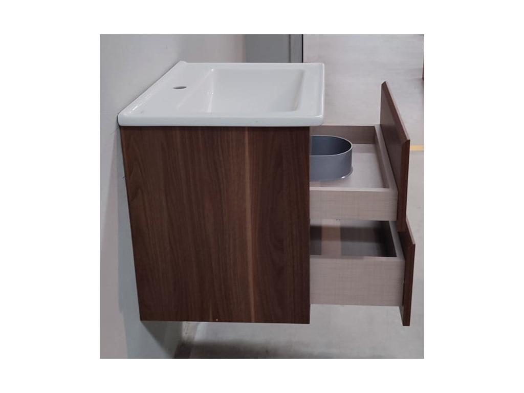 Meuble salle de bain design simple vasque Laviecasa largeur 80 cm noyer QCNZ49049