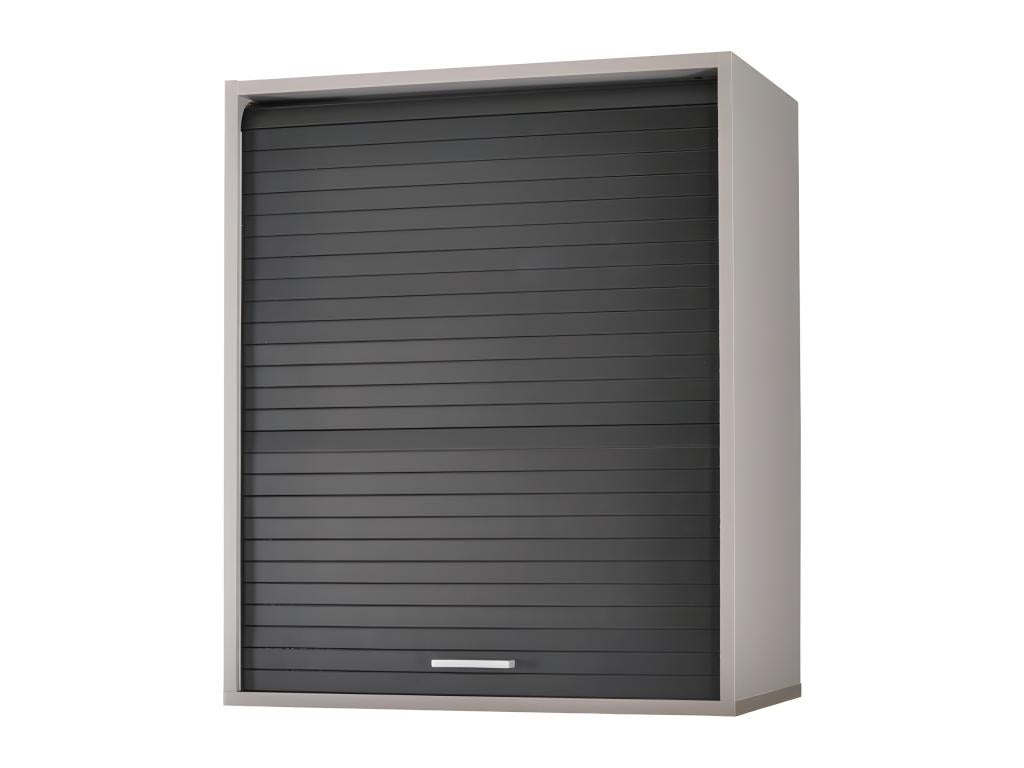 Meuble Cuisine Alu Rideau Chêne Noir ou Blanc 2 Etagères L 60 H 72 P 35 cm - Coloris Noir FHWX12253