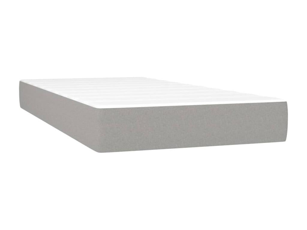 Lit à sommier tapissier avec matelas Gris clair 90x200 cm Tissu
