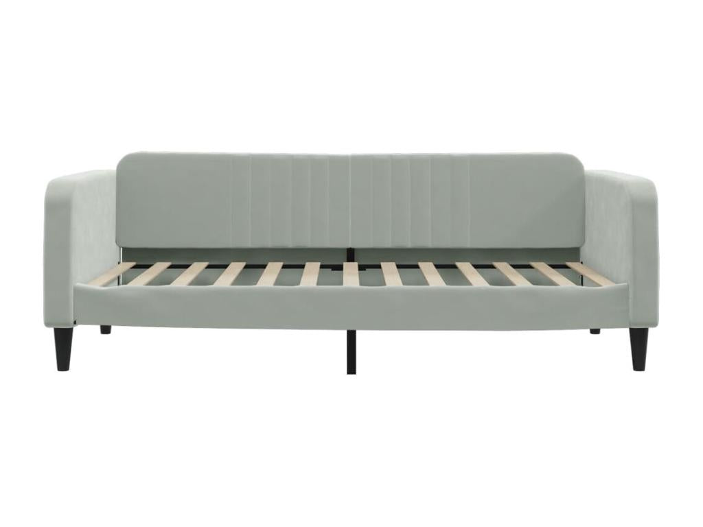 Lit de repos sans matelas gris clair 100x200 cm velours