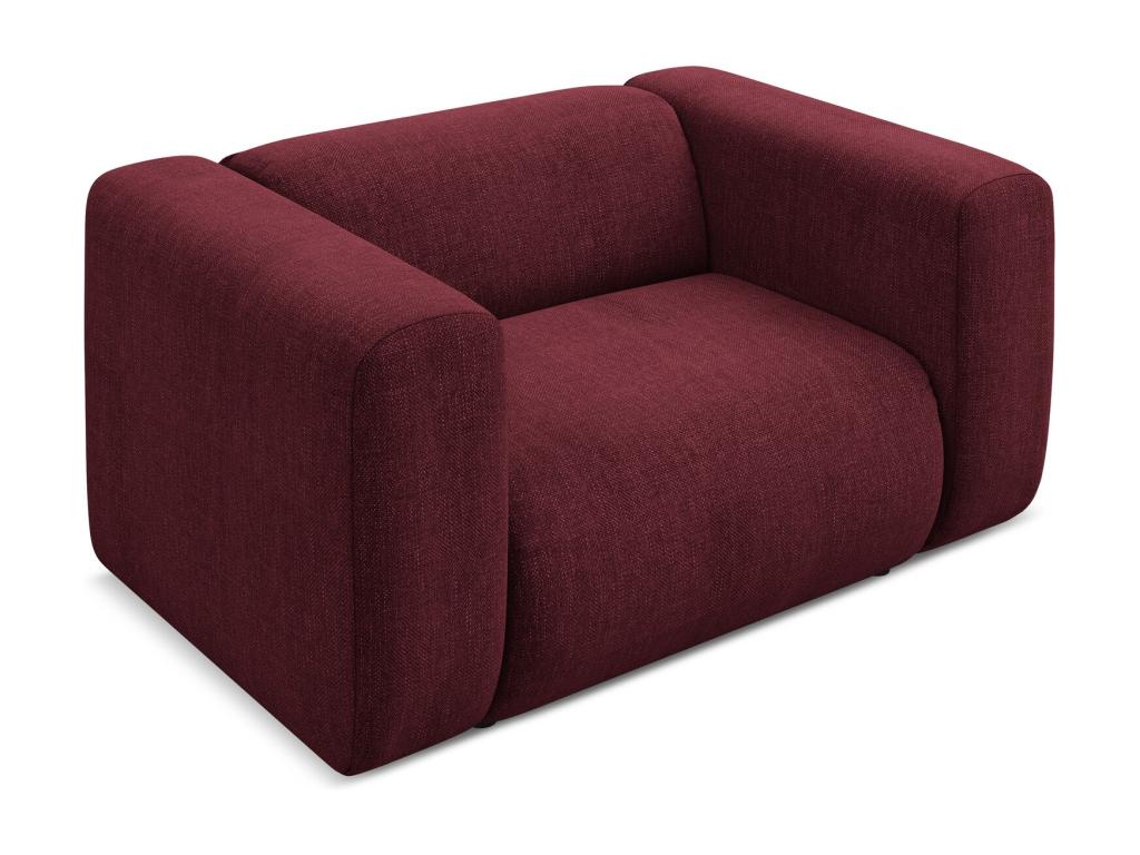Fauteuil en tissu chenille - bordeaux - Meubiana