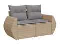 Salon de jardin avec coussins 8 pcs beige résine tressée UMLT98710