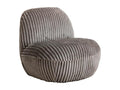 Fauteuil confort en velours tricoté gris Soléa
