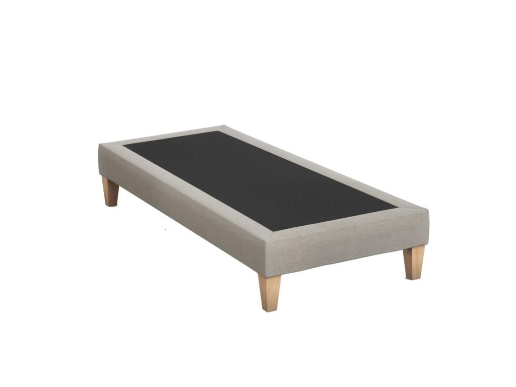 Sommier déco tapissier lin beige - Meubiana 80x210