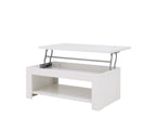 Table basse rectangulaire blanche avec plateau relevable - COOL