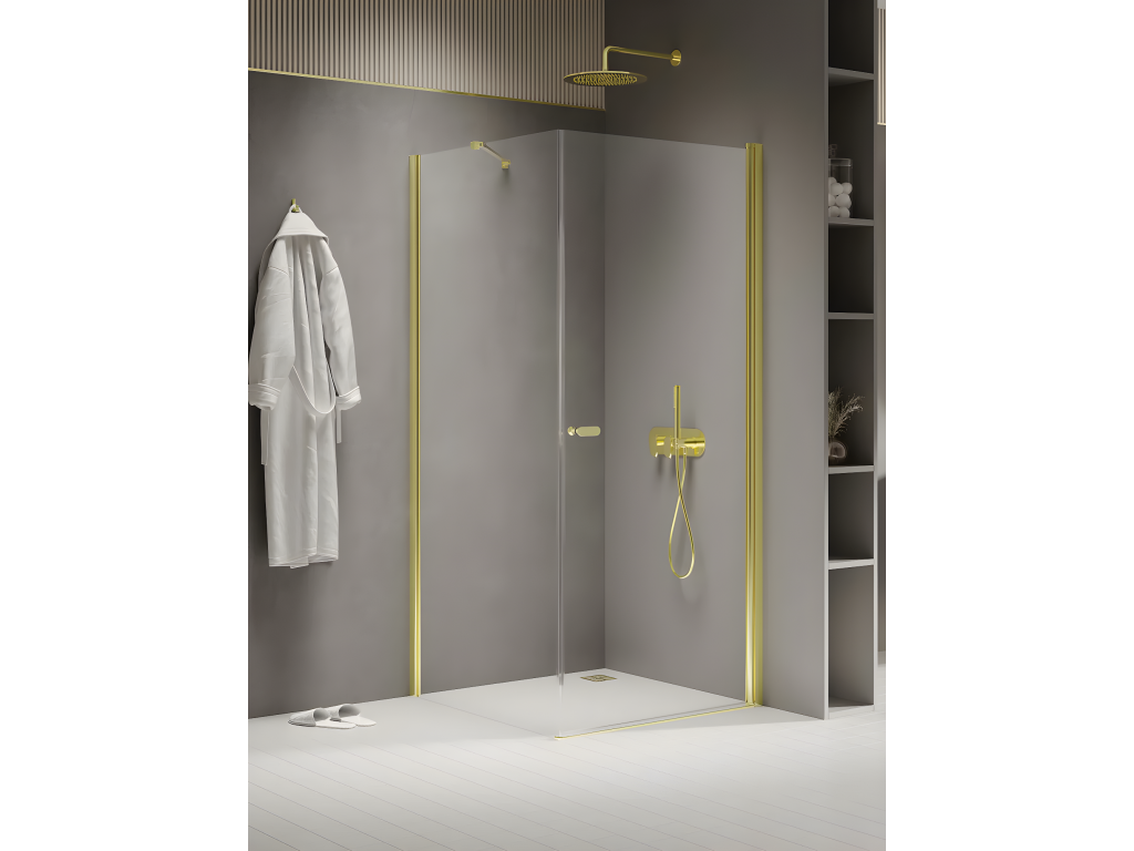 Cabine de douche pivotante 100x70 cm doré Homzora GOLD