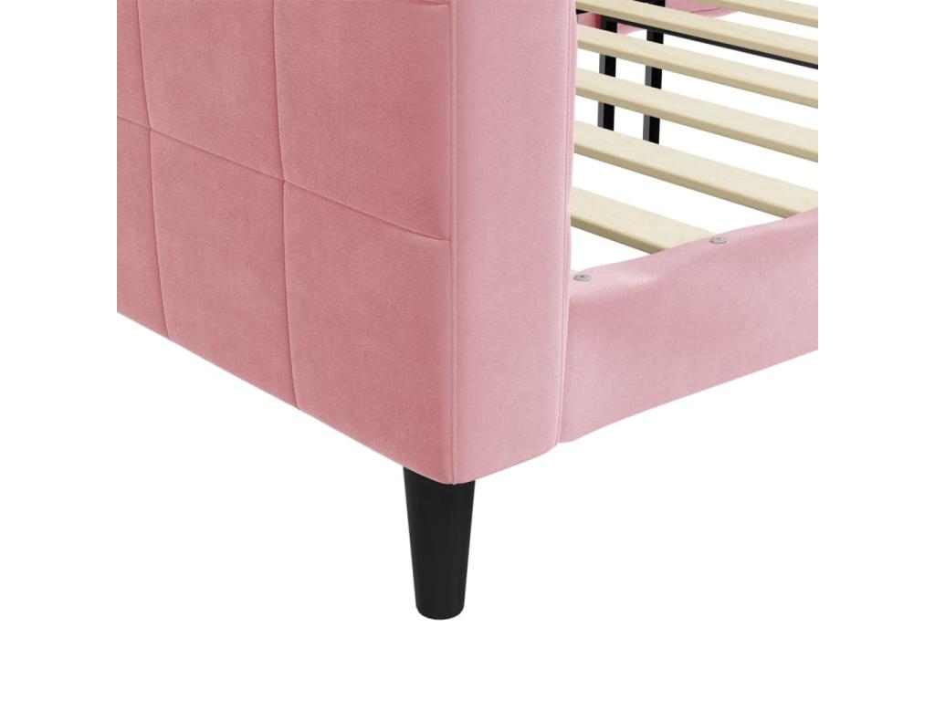 Lit de repos sans matelas rose 90x200 cm velours CKFA22282